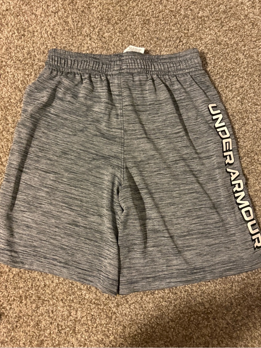Under Armour Boys Athletic Shorts - Gray Heather & Charcoal 2 pair shorts - Picture 3 of 8